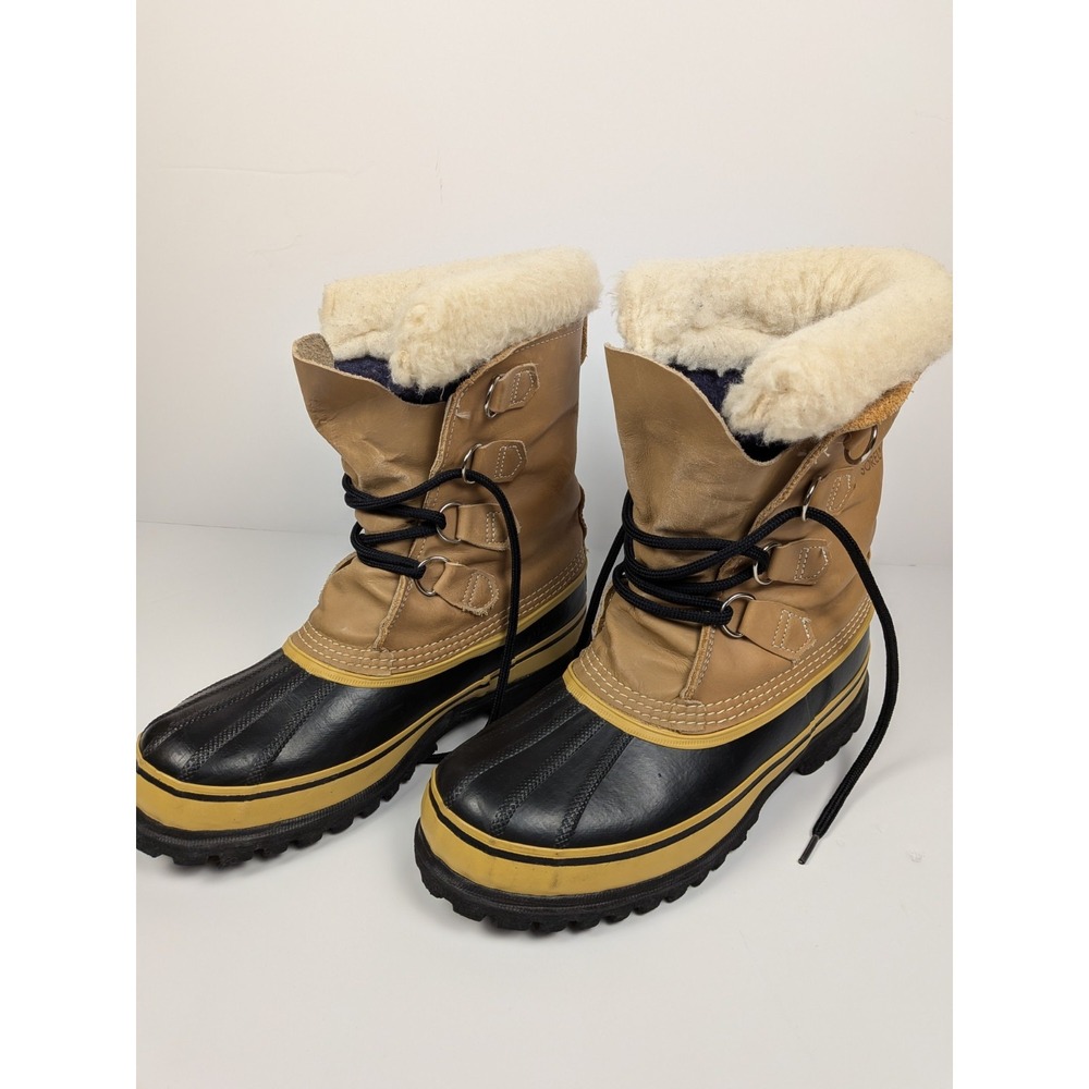 Sorel Caribou Boots Women's 8 Made in Canada Kaufman Leather Winter Snow Boots - Picture 2 of 11